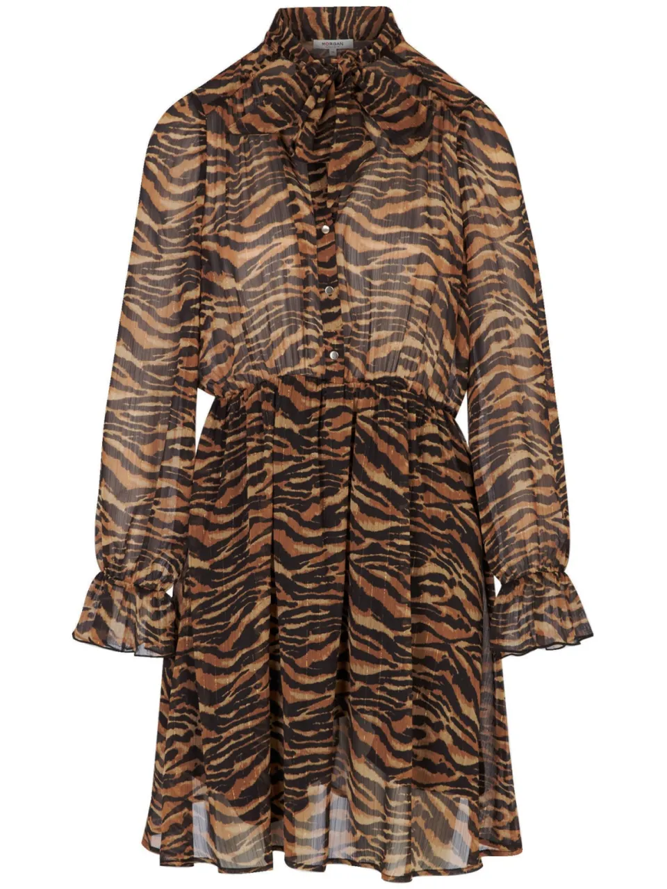 Morgan mini jurk met zebraprint - bruin, foto 2