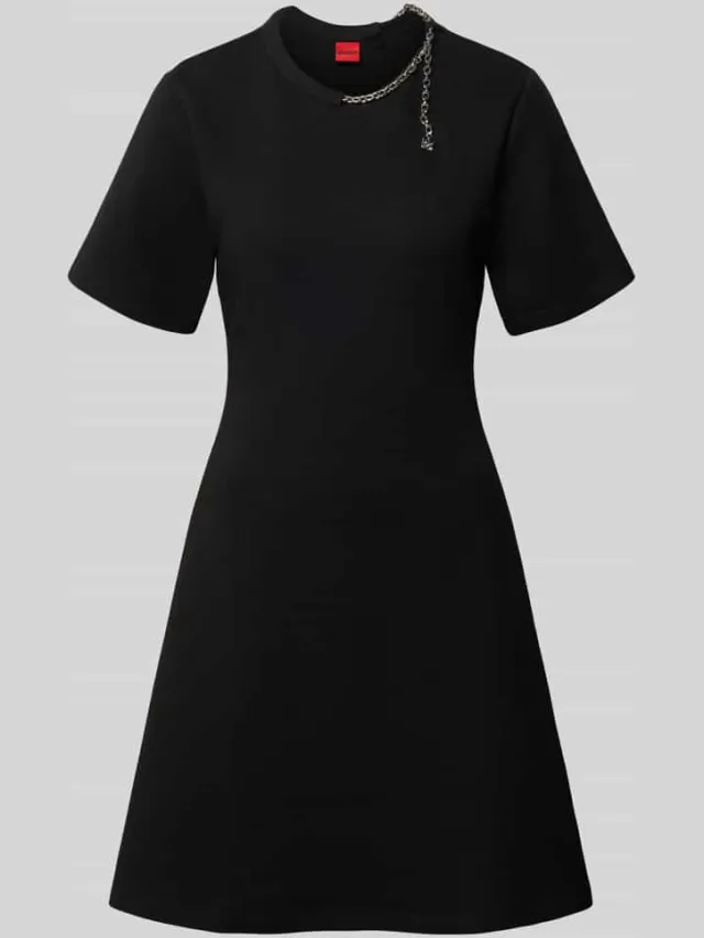 Hugo Slim fit vrijetijdsjurk van katoenmix model 'Neriet' zwart, foto 2