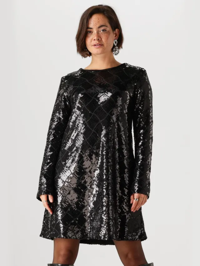 Y.A.S. YAS Dames Jurken Yaschekka Ls Dress - Zwart