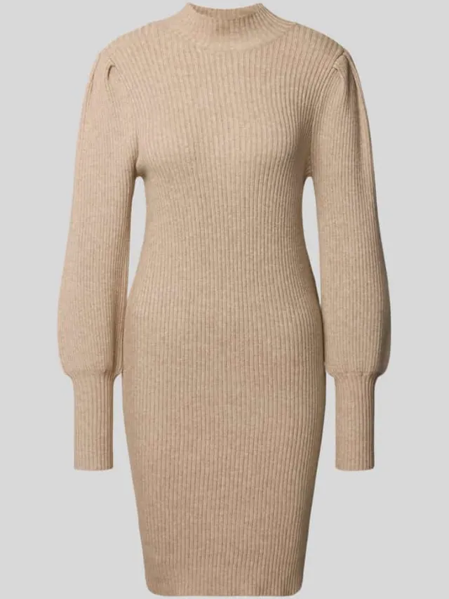 Only Comfort fit gebreide jurk van viscosemix, model 'KATIA' beige gemêleerd, foto 2