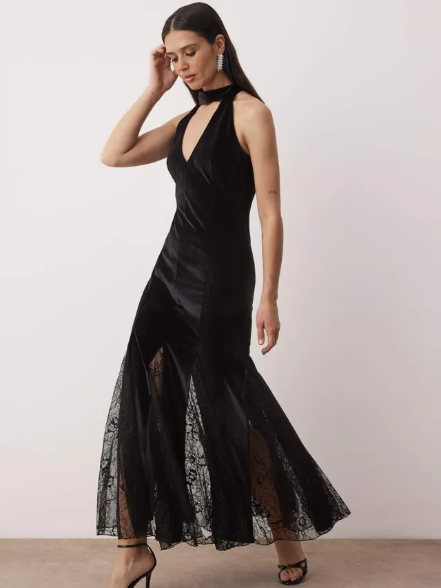 Turkishsouq Rechte maxi-jurk voor dames, mouwloos, chic/avond skaterjurk Zwart