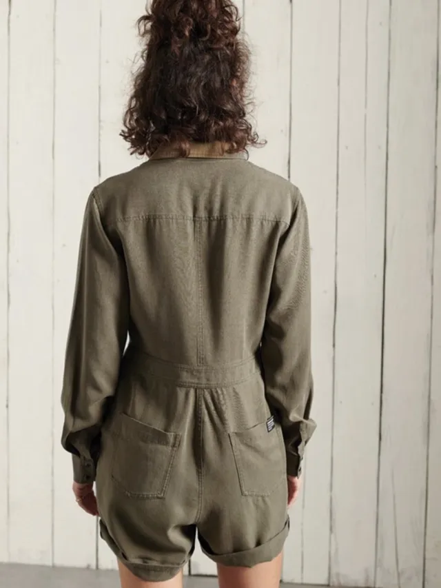 Superdry JUMPSUIT Superdry Dames Tencel Jurken Lichtkaki Khaki