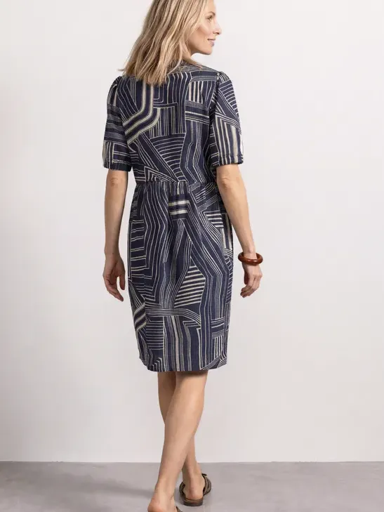 Street One Kniehoge jurk met strikdetail blauw, foto 2