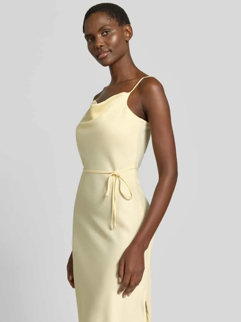 Yas midi-jurk met stretch model 'THEA' geel, foto 5