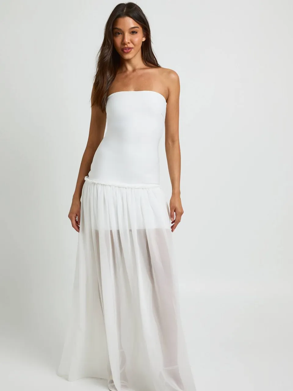boohoo Dames Premium Bandage Bandeau Maxi Jurk ivoor, foto 2
