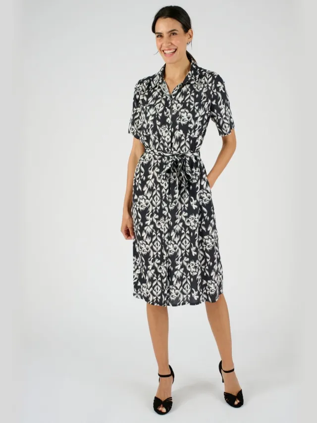 Damart Overhemdjurk vezels zuivere viscose - Dames - Zwart - 52