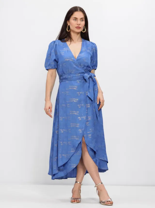 Freebird Dames Jurken F-wv-jac-flow-lurex-26-1 - Blauw