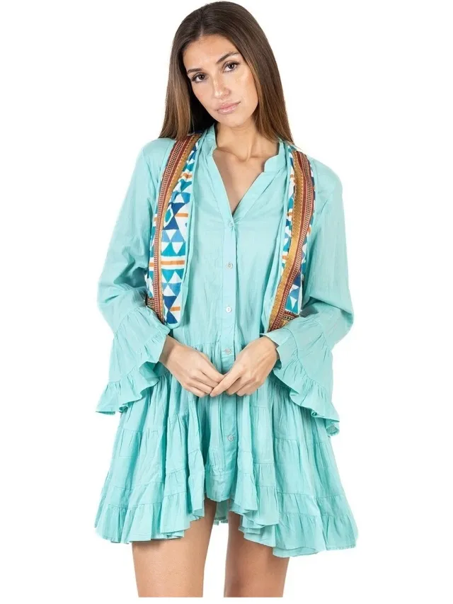 Isla Bonita By Sigris Korte Jurk Isla Bonita By Sigris Jurk Blauw