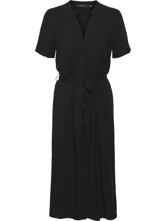 Vero Moda Maat M VMVICA S/S SHIRT DRESS GA NOOS Dames Jurk Black