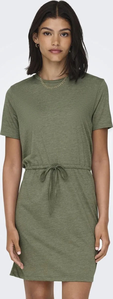 JDY JDYDALILA S/S STRING DRESS JRS NOOS - Dames - Mini jurken Deep Lichen Green;Melange