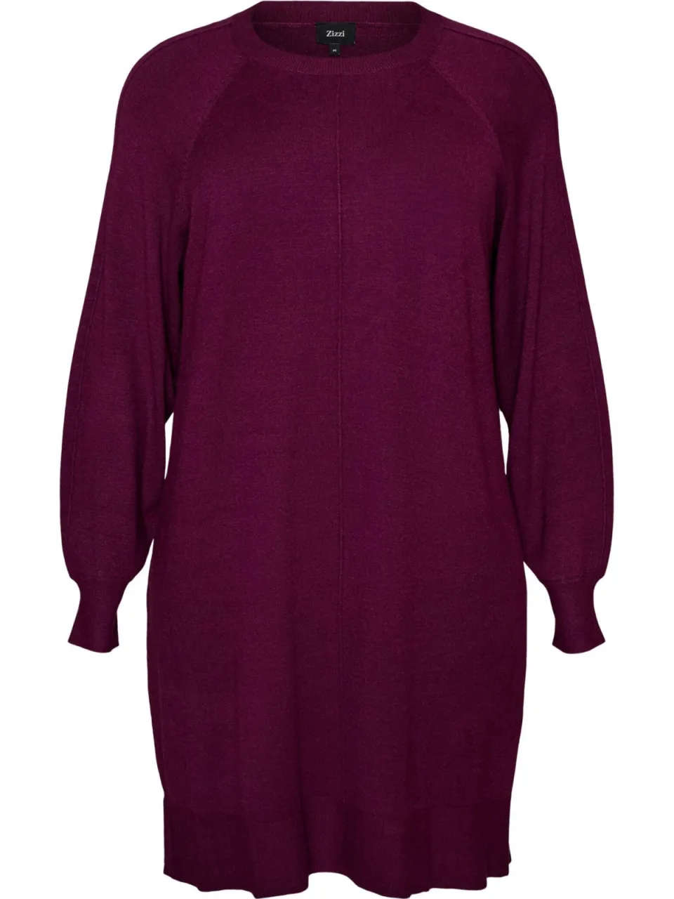 Zizzi Plus Size gebreide jurk - donkerpaars, foto 2