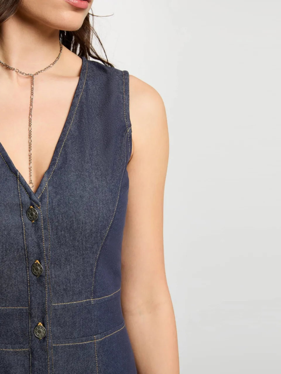 Morgan spijkerjurk dark blue denim, foto 4