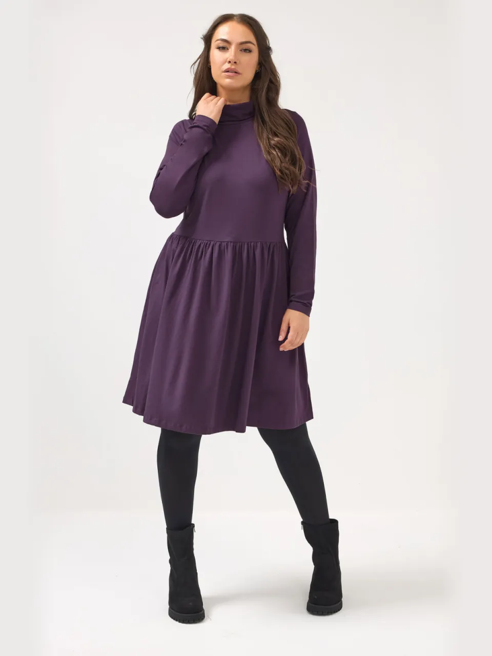 Yours Paarse Peplum Minijurk Met Col-52, foto 2