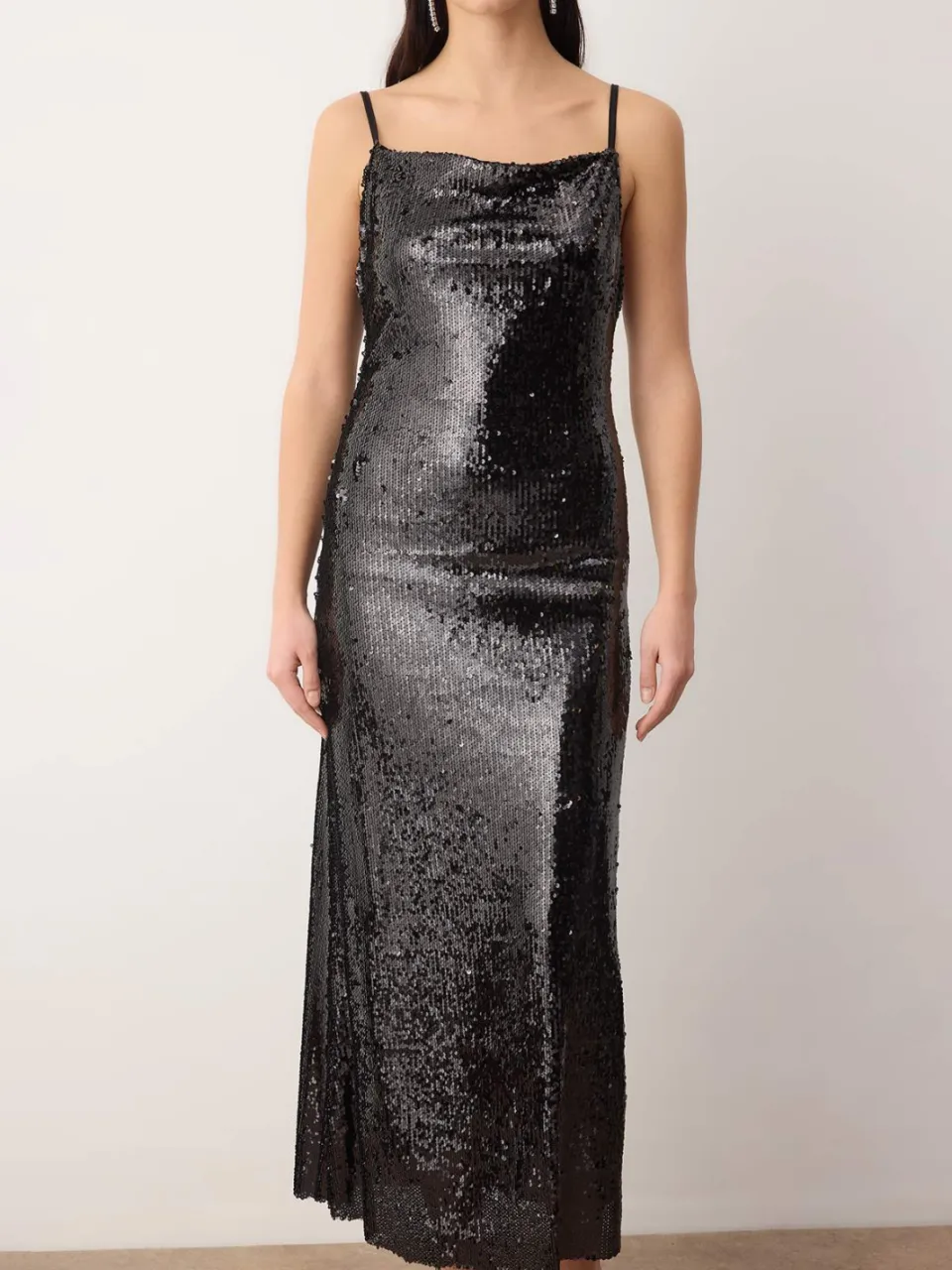 Turkishsouq Rechte maxi-jurk voor dames, mouwloos, chique/nachtjurk zwart, foto 2