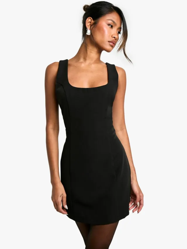 boohoo Dames Diamante Bow Tailored Mini Dress Zwart
