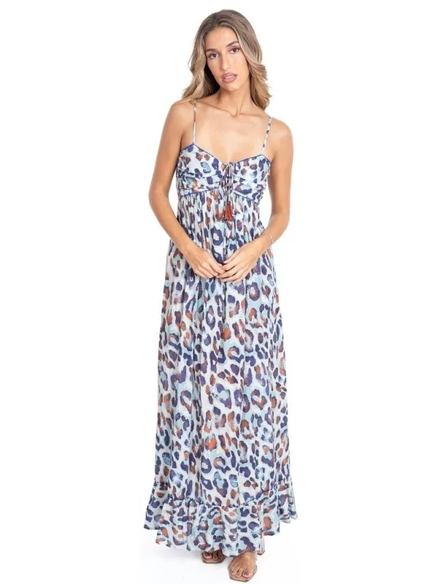 Isla Bonita By Sigris Lange Jurk Isla Bonita By Sigris Lange Midi-Jurk Zwart