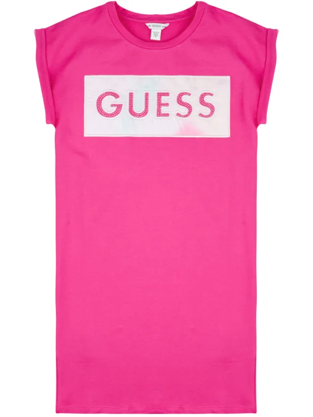 Guess Korte Jurk Guess STRETCH BABY TERRY SS DRESS Roze