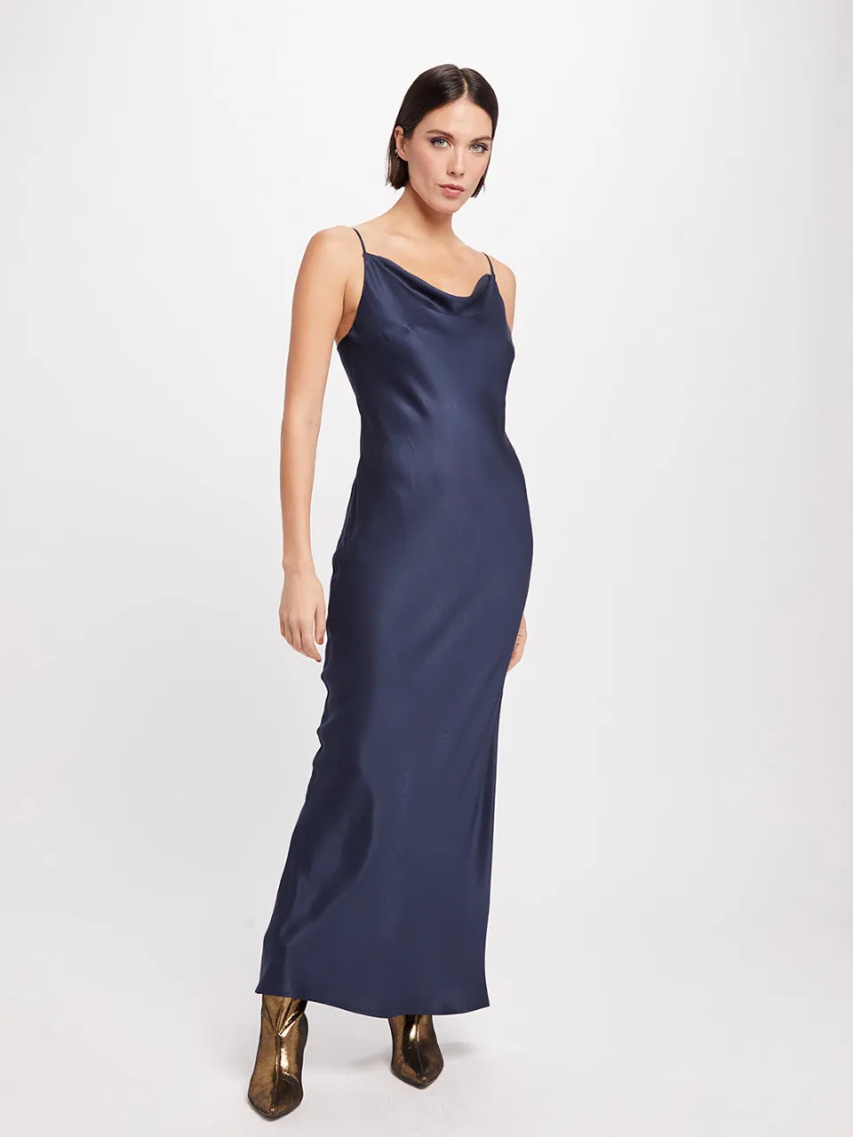Neu Nomads dames vegan Jurk Cowl Neck Gown Middernachtblauw extra donkerblauw, foto 2