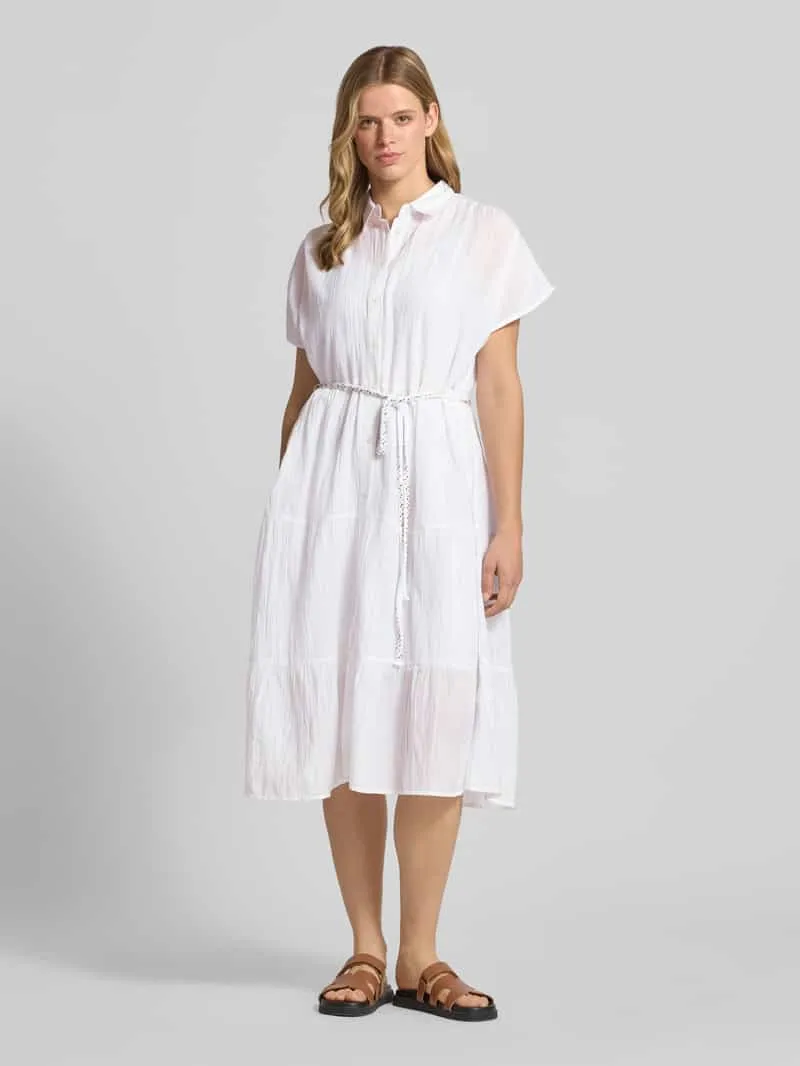 Pepe Jeans Getailleerde blousejurk van puur katoen model 'FANCY DRESS' Wit