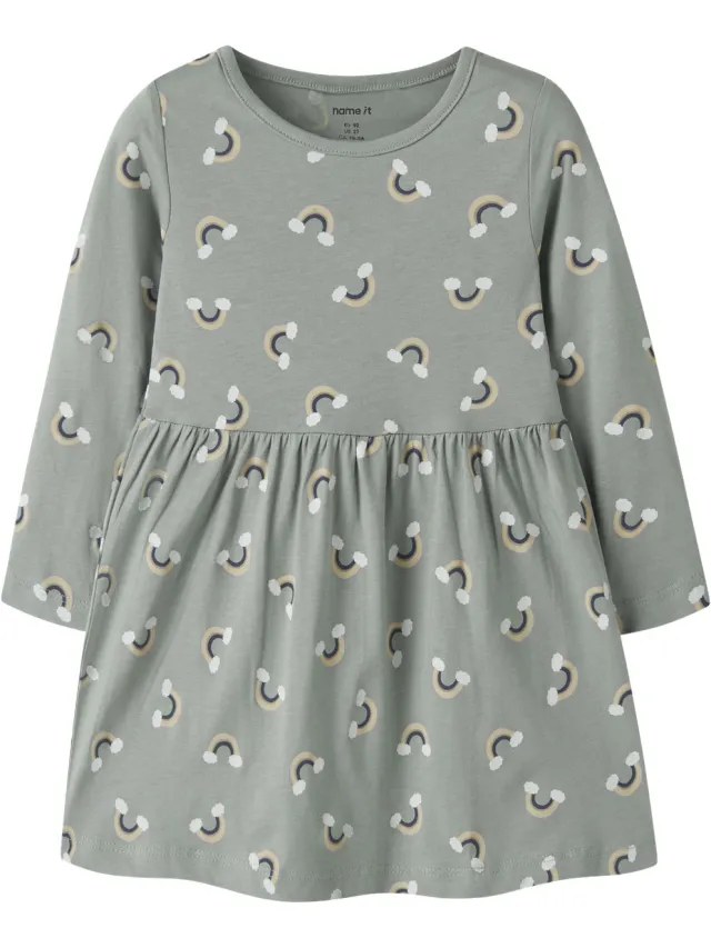 NAME IT NMFVILISA LS DRESS - Meisjes - Jurk Green Milieu