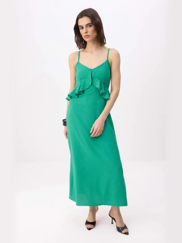Turkishsouq Platte, mouwloze maxi-jurk voor dames Groen