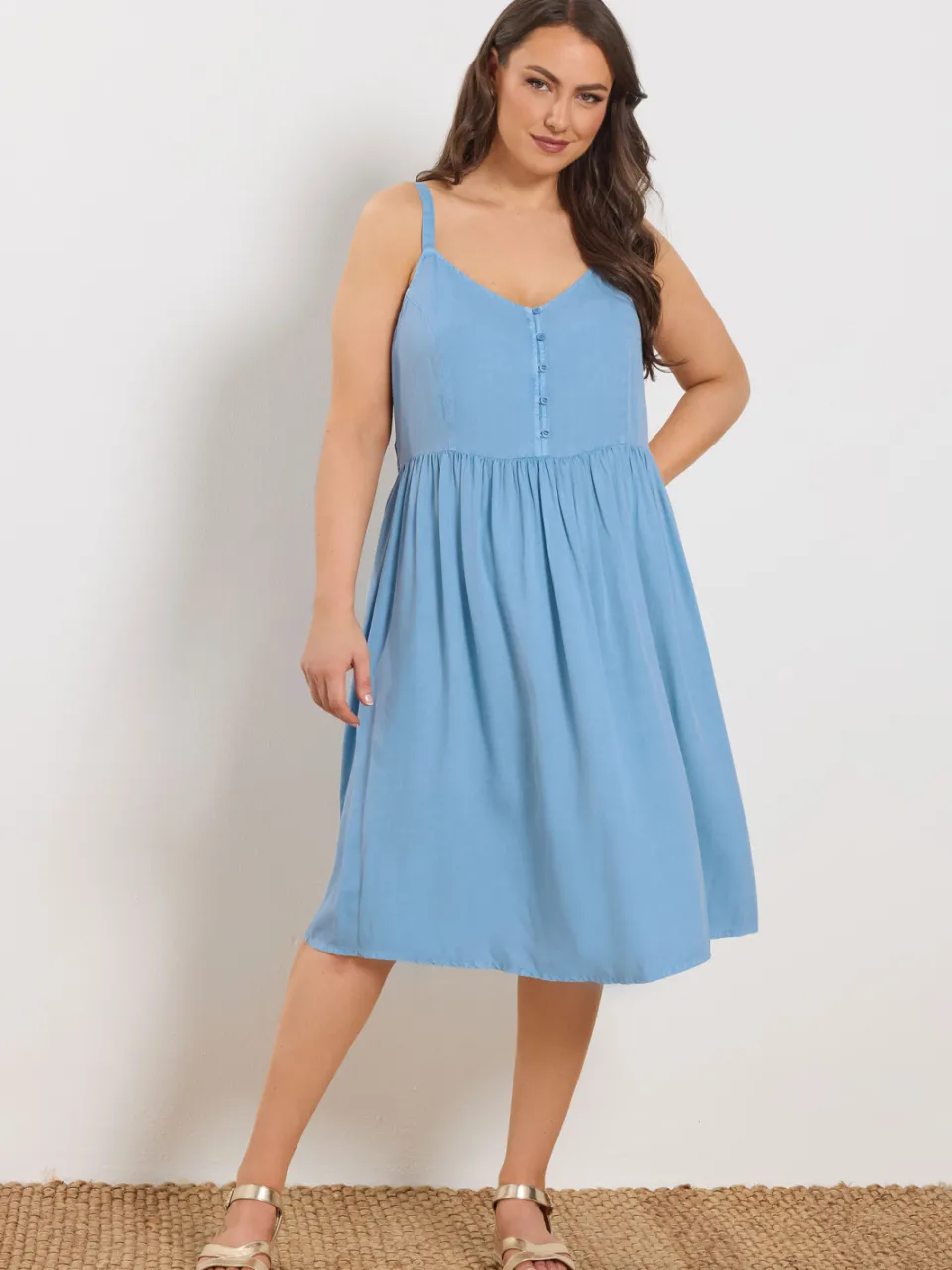Yours Blauwe Midijurk Met Bandjes-52, foto 2