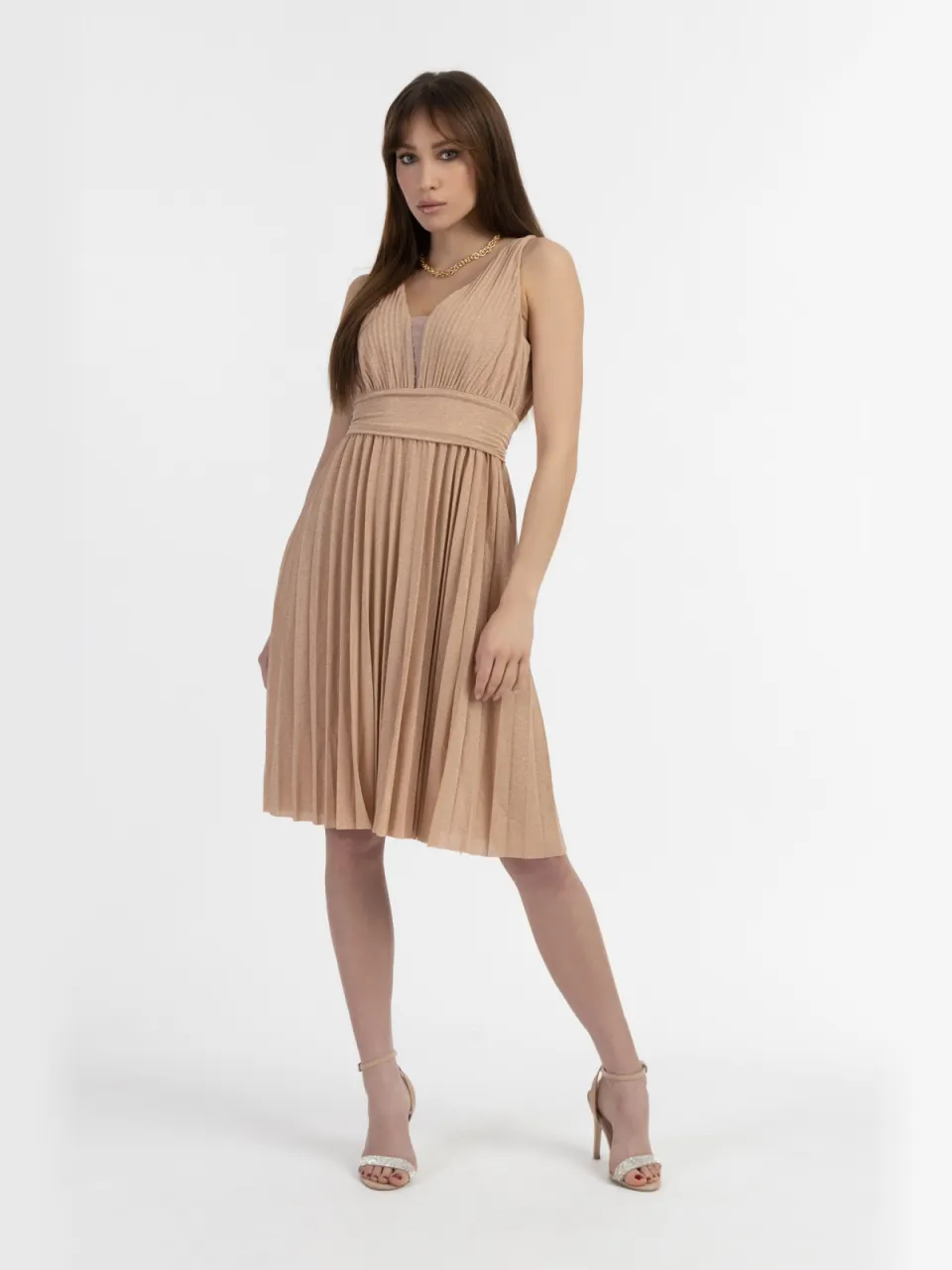Faina midi-jurk Dames goud