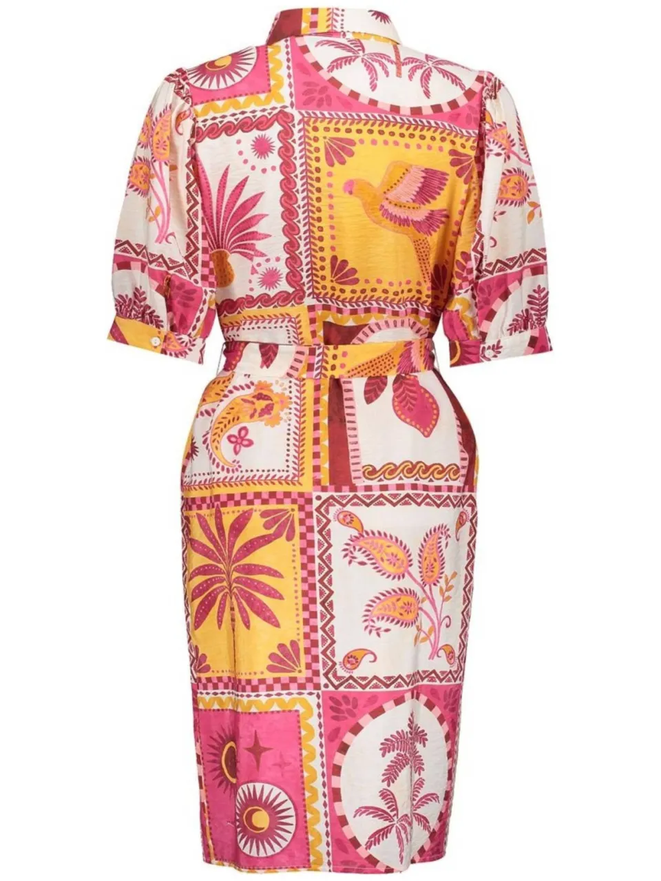 Geisha blousejurk met print - roze, foto 2