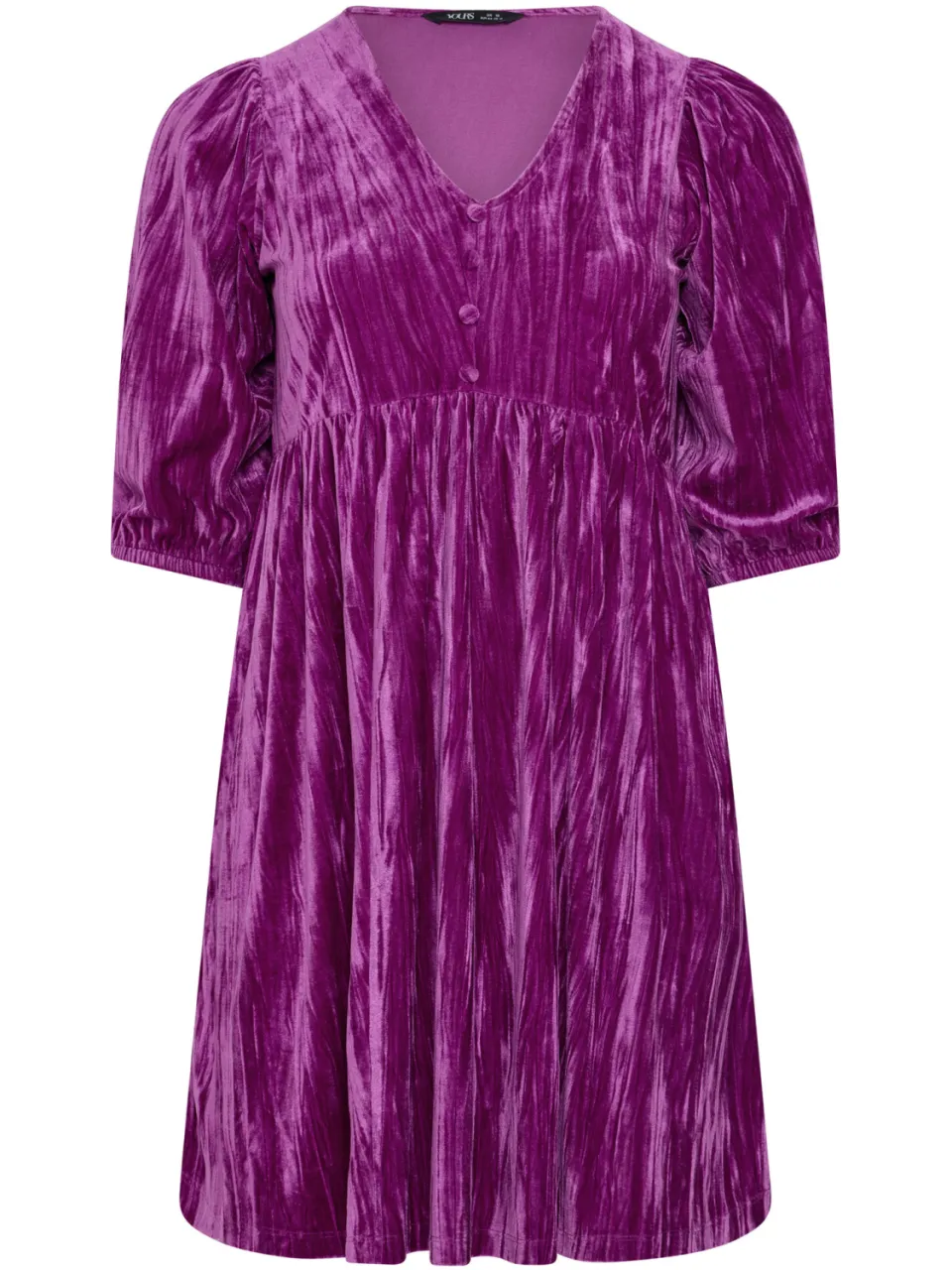 Yours Felroze Gekreukt Velours Theejurk roze, foto 4