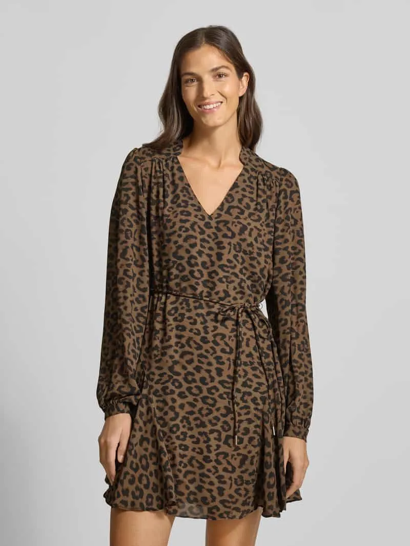 Guess Mini-jurk met strikceintuur, model 'WANDA' Middenbruin