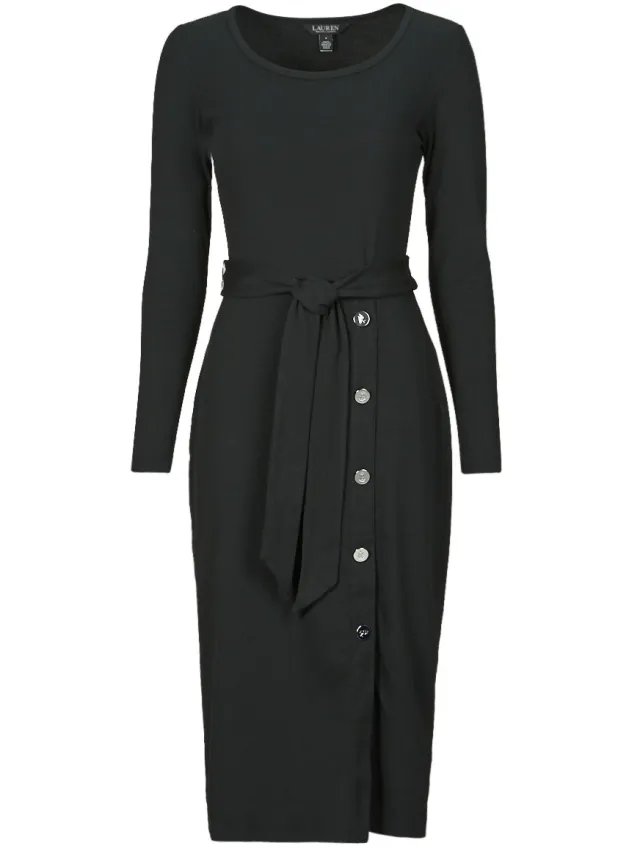 Lauren Ralph Lauren Lange Jurk Lauren Ralph Lauren PARISSA-LONG SLEEVE-DAY DRESS Zwart