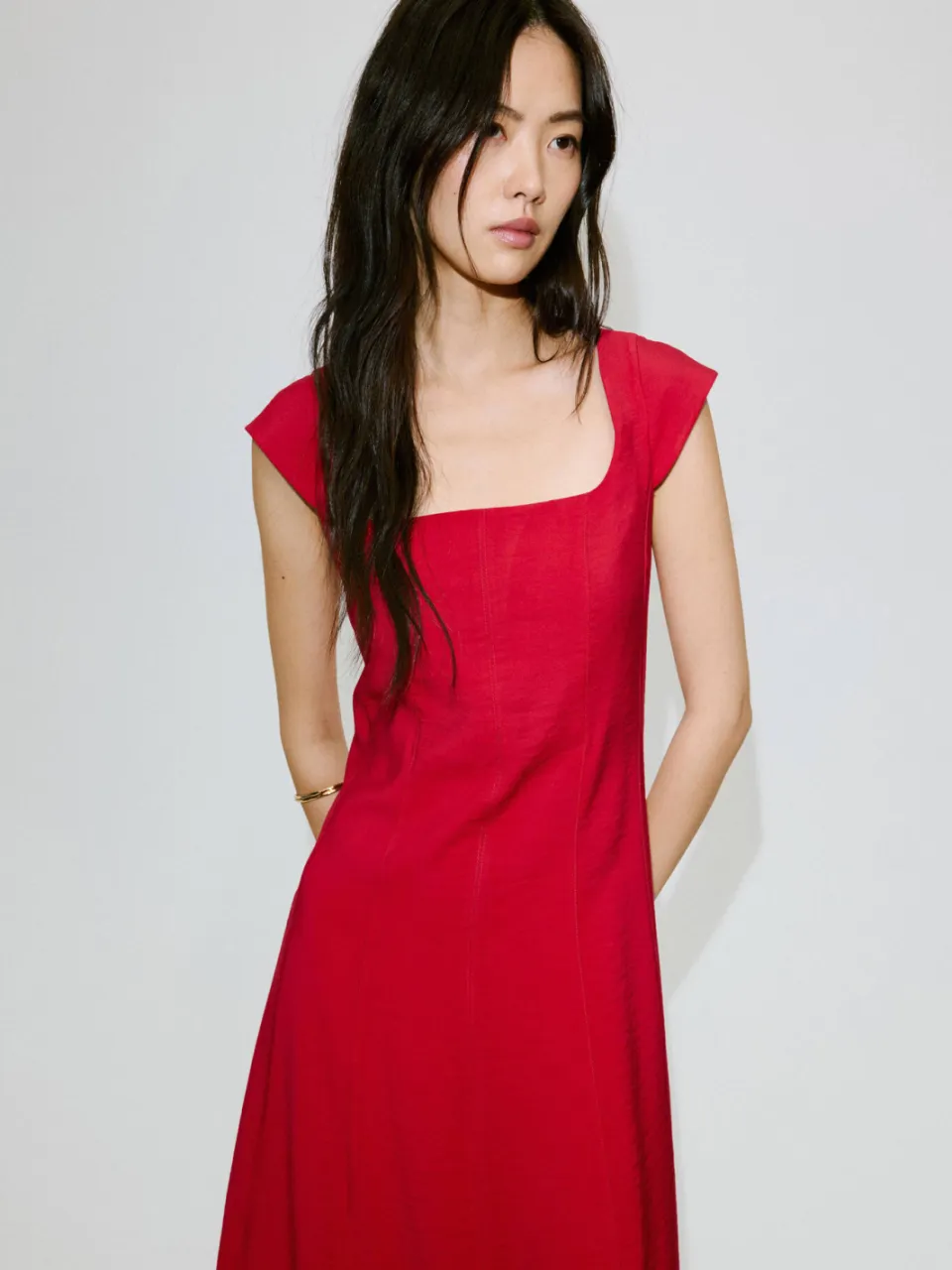 Mango midi zomerjurk - rood