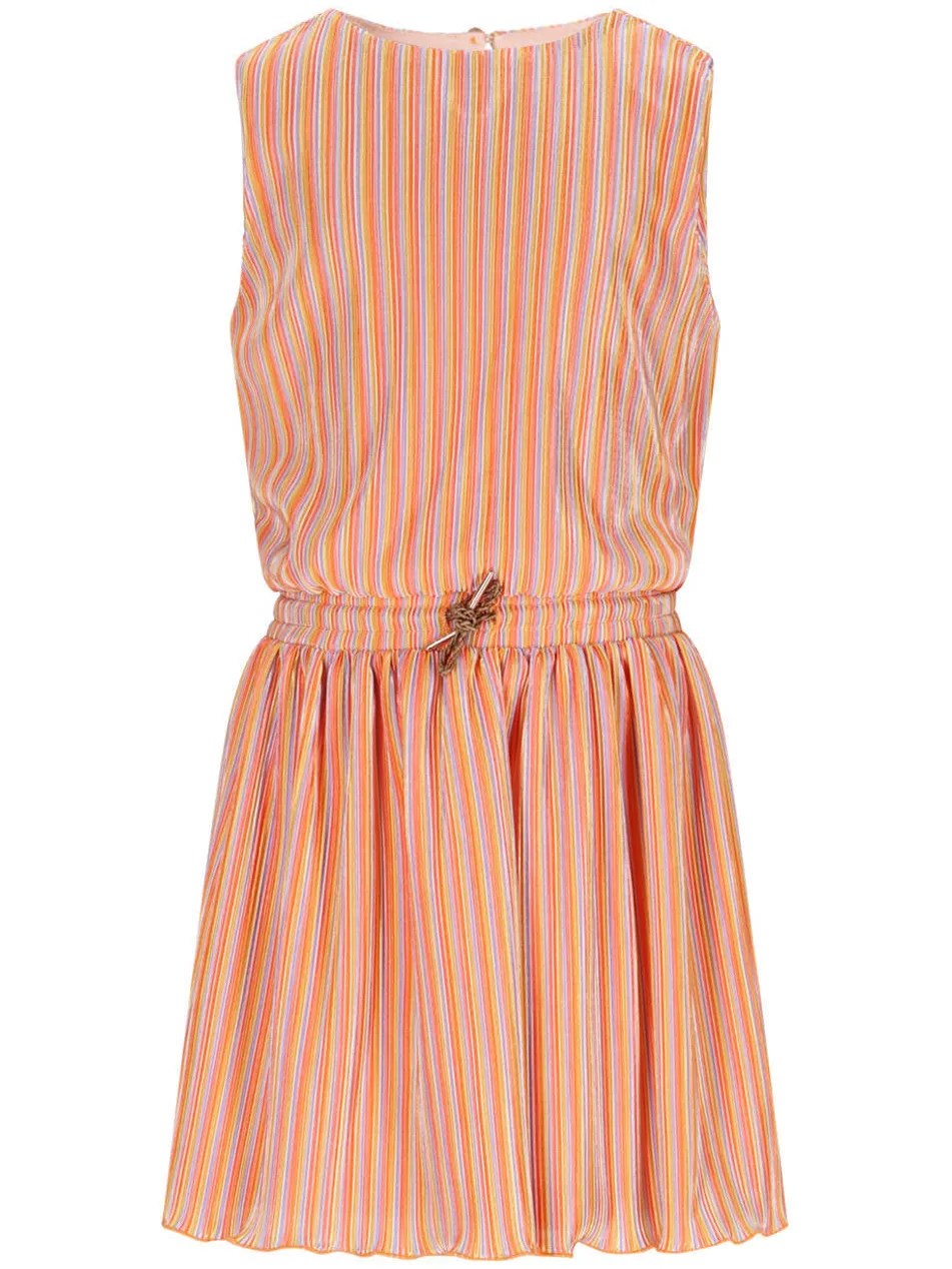 Nono gestreepte zomerjurk oranje, foto 2