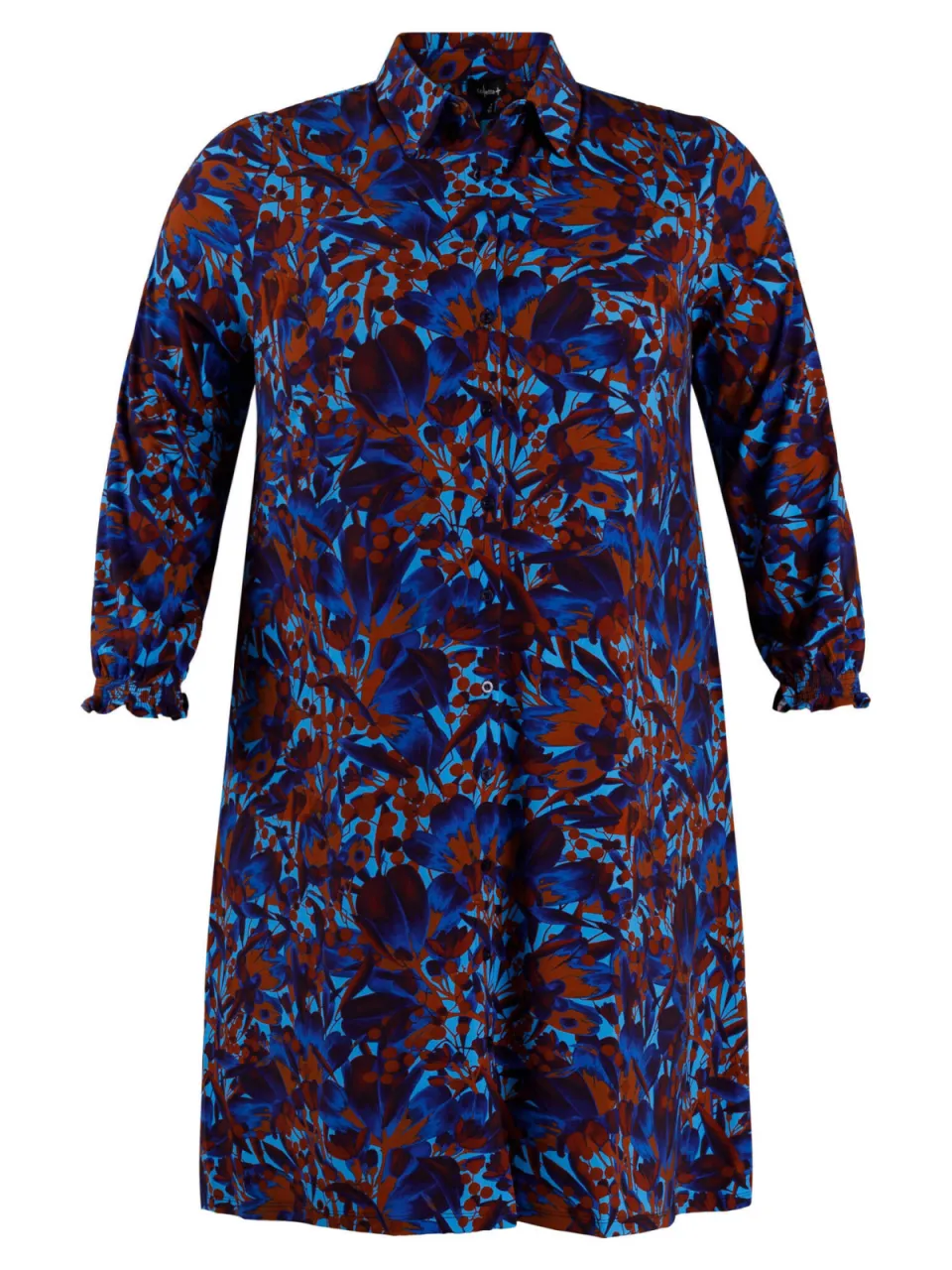 Colletta Plus Size blousejurk met print - blauw/oranje, foto 2