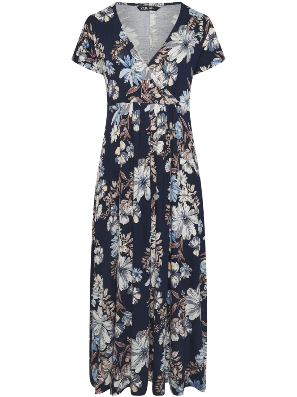 Yours Marineblauwe Wikkeljurk Met Bloemenprint, foto 4