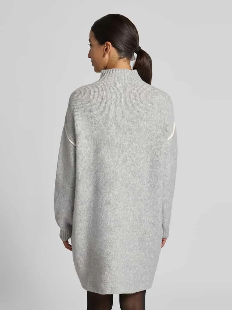 Vero Moda Regular Fit tricotjurk met contrasterende strepen model 'BOOM' lichtgrijs gemêleerd, foto 4