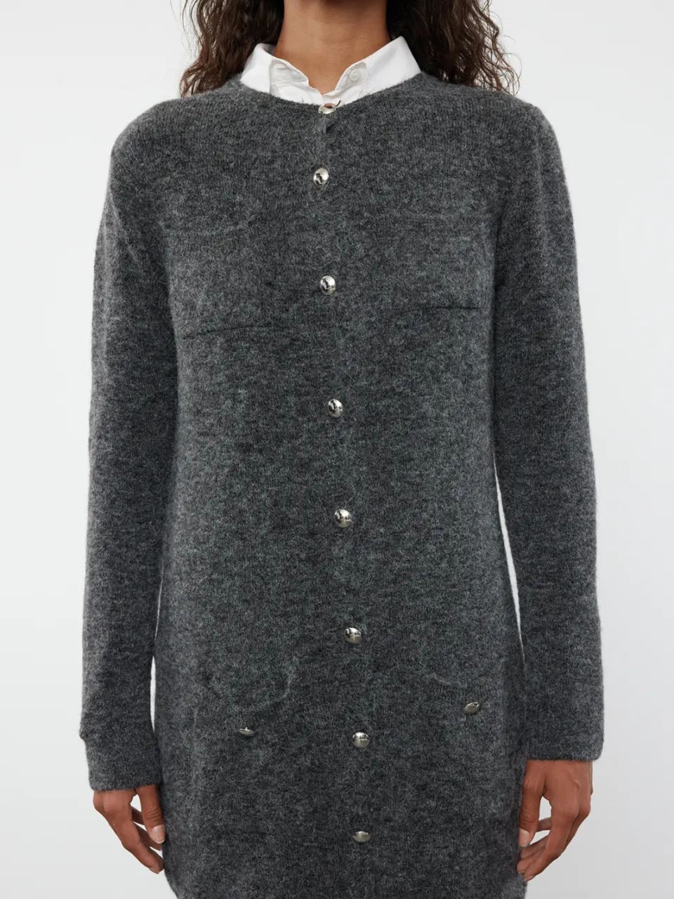 Trendyol TRENDYOLMİLLA Dames Grijs Effen Kort / Mini Lang Casual Recht Jurken, foto 2