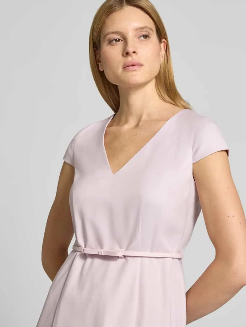 Christian Berg Woman Selection Knie-lange jurk met riem lichtroze, foto 3