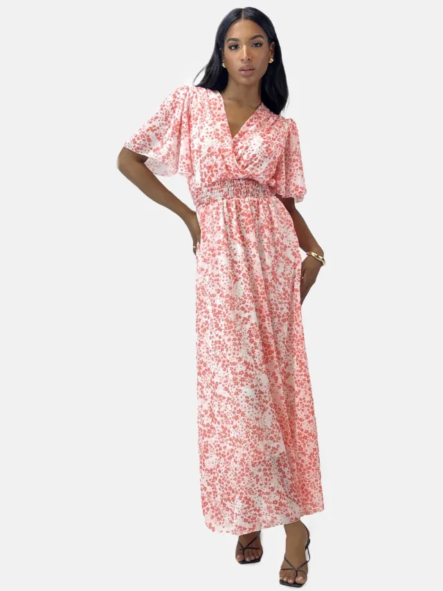 Elara Sommer-Maxikleid mit V-Ausschnitt Weiß