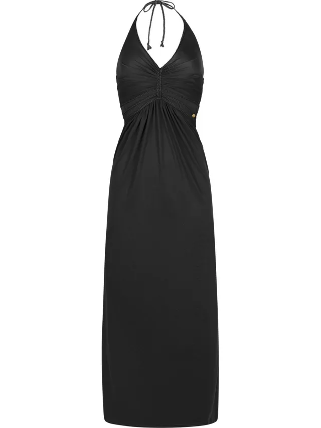 Chic by Lirette Halter jurk Natural - Zwart