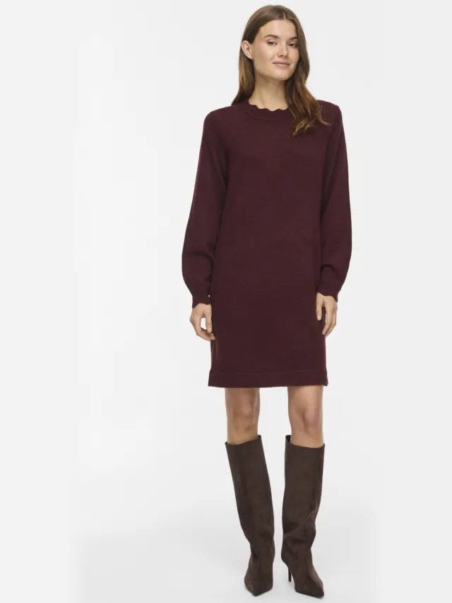 Vila Nikolina gebreide jurk donkerrood
