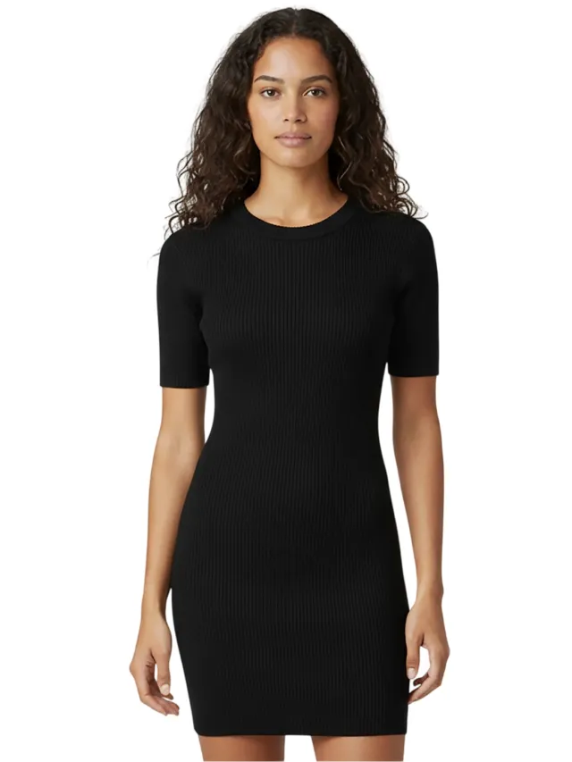 Jack Wills Geribbelde mini-jurk voor dames (Zwart)