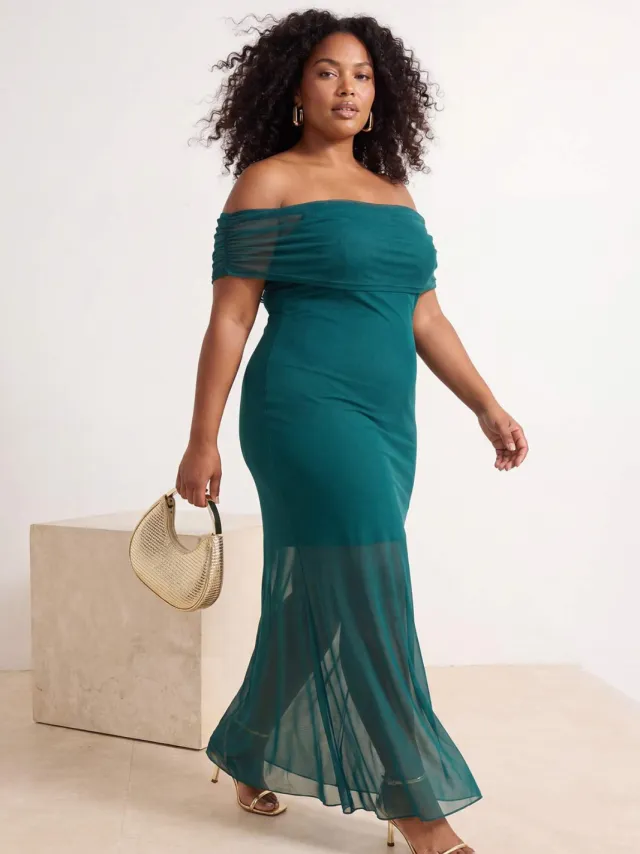 Trendyol Curve Dames Groen Effen Kort / Mini Mouwloos Casual Bodycon Grote maten Jurk