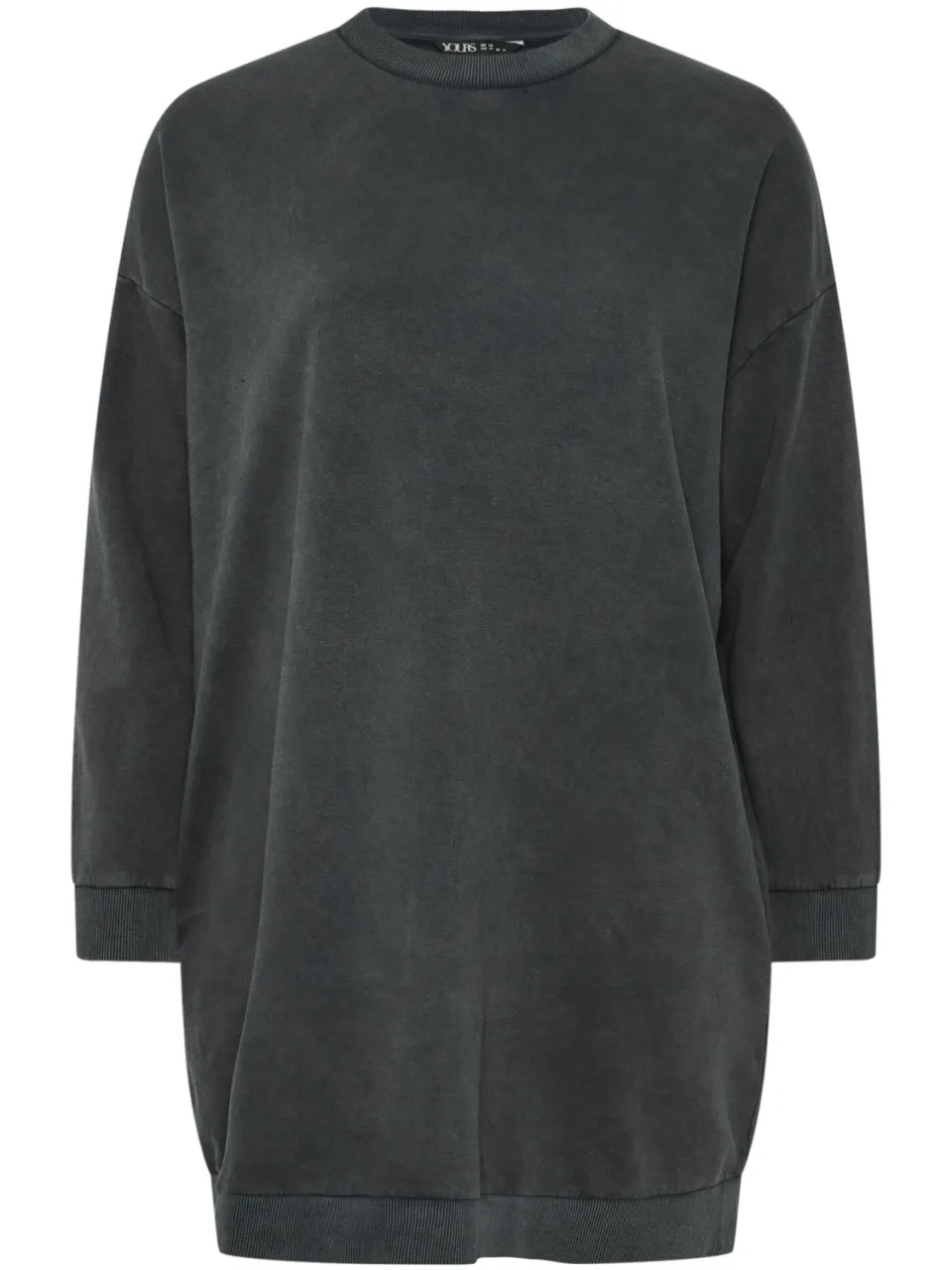 Yours Sweatshirtjurk Van Katoenmix Met Lange Mouwen In Donkergrijs-52 grijs, foto 5