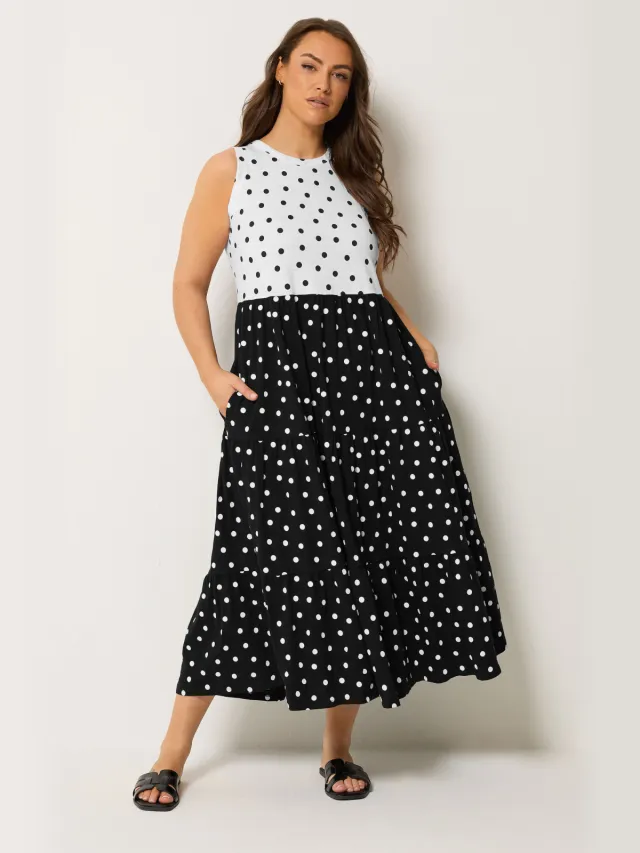 Yours Midijurk Met Zwarte En Witte Stippen Black