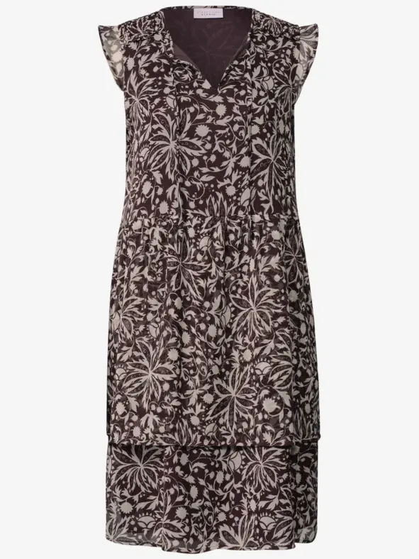 Street One Studio Knielange chiffon jurk met print paars, foto 3