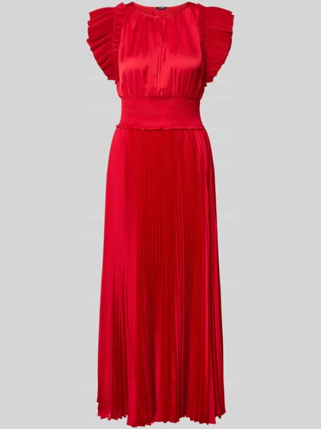 Joop! midi-jurk met plissévouwen model 'Dilia' rood, foto 2