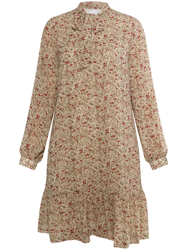 Usha Midi-jurk met bloemenprint Dames Crème veelkleurig, foto 2