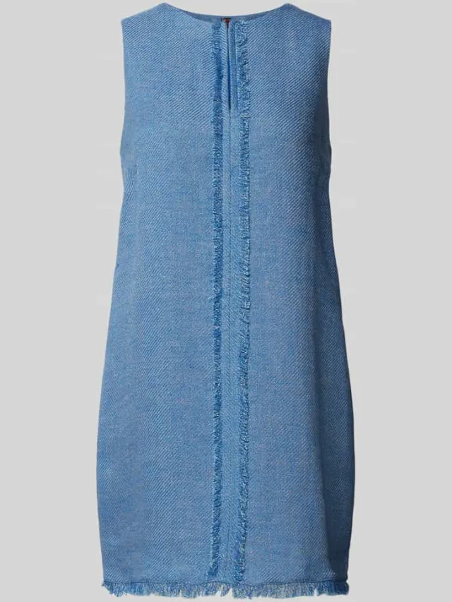 Stefanel Mini-jurk met franjes lichtblauw gemêleerd, foto 2