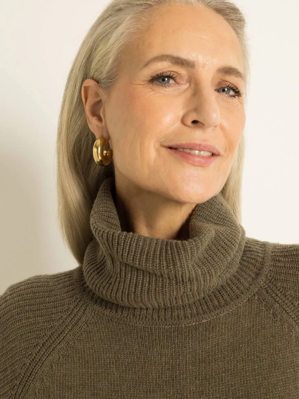 Claudia Sträter wollen gebreide midi coljurk - groen, foto 3